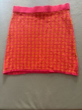 Free Assembly | Pink & Yellow Striped Knit Sweater Skirt
